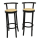 Pair of Baumann stools model Dialog in black and yellow and blue faux leather 1990
