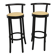 Pair of Baumann stools model Dialog in black and yellow and blue faux leather 1990