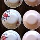 6 mismatched pink deep plates Digoin Badonviller Art Deco