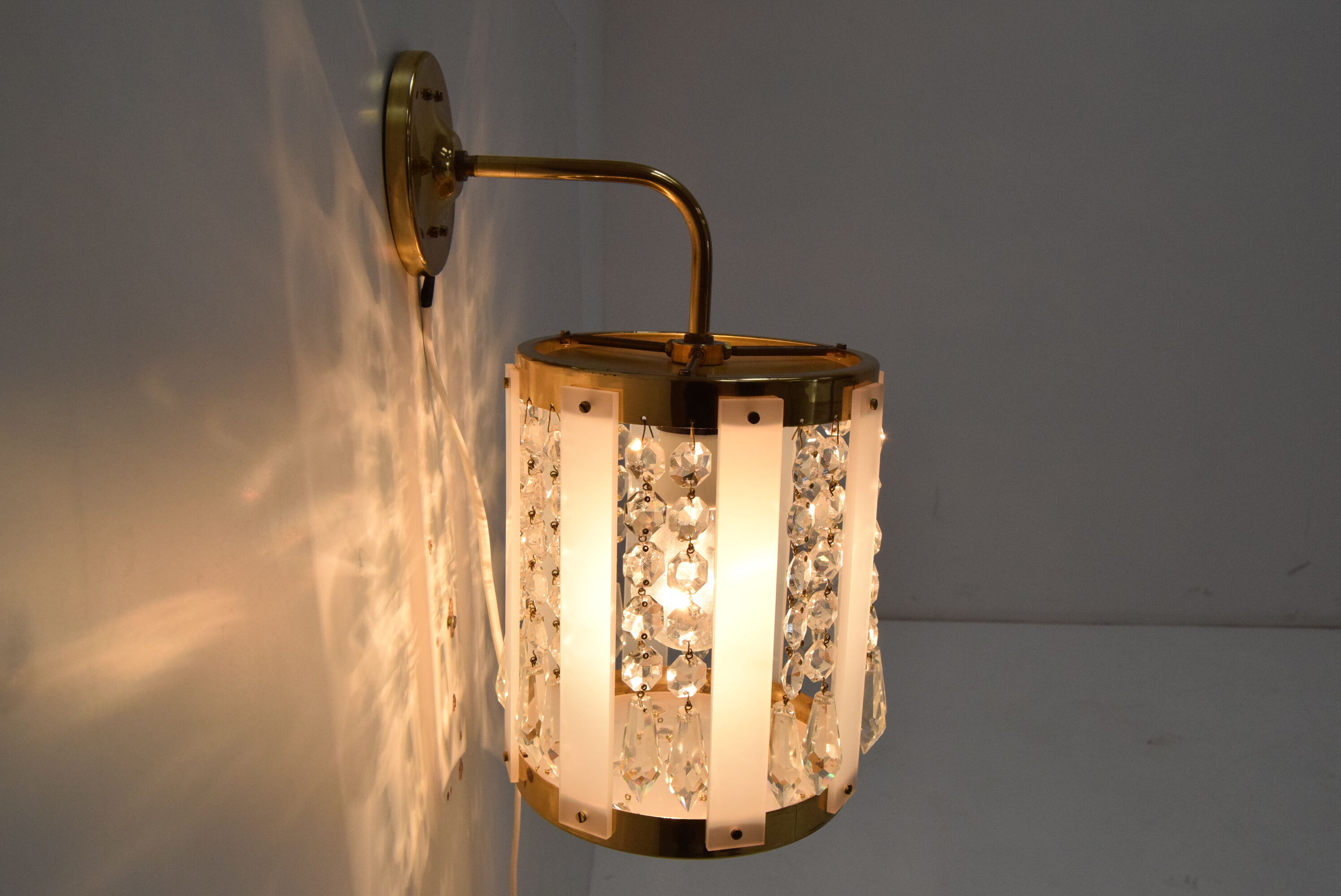 Mid-century Wall Lamp by  Jablonecke Sklarny Novy Bydzov, 1970’s.