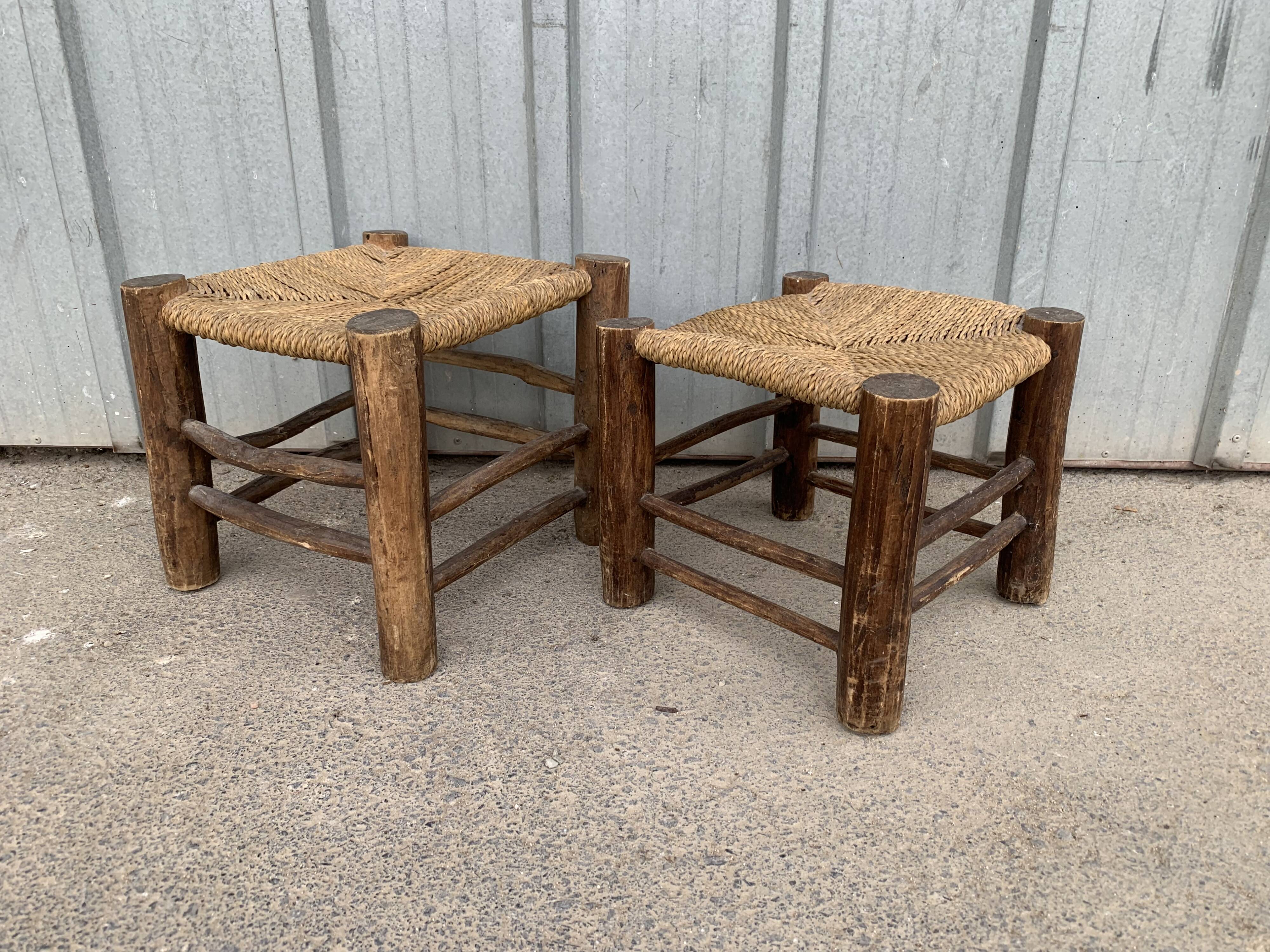 Set of 2 antique stools