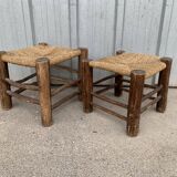 Set of 2 antique stools
