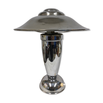 Chrome art deco mushroom lamp