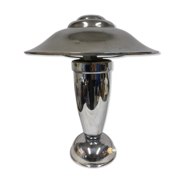 Chrome art deco mushroom lamp
