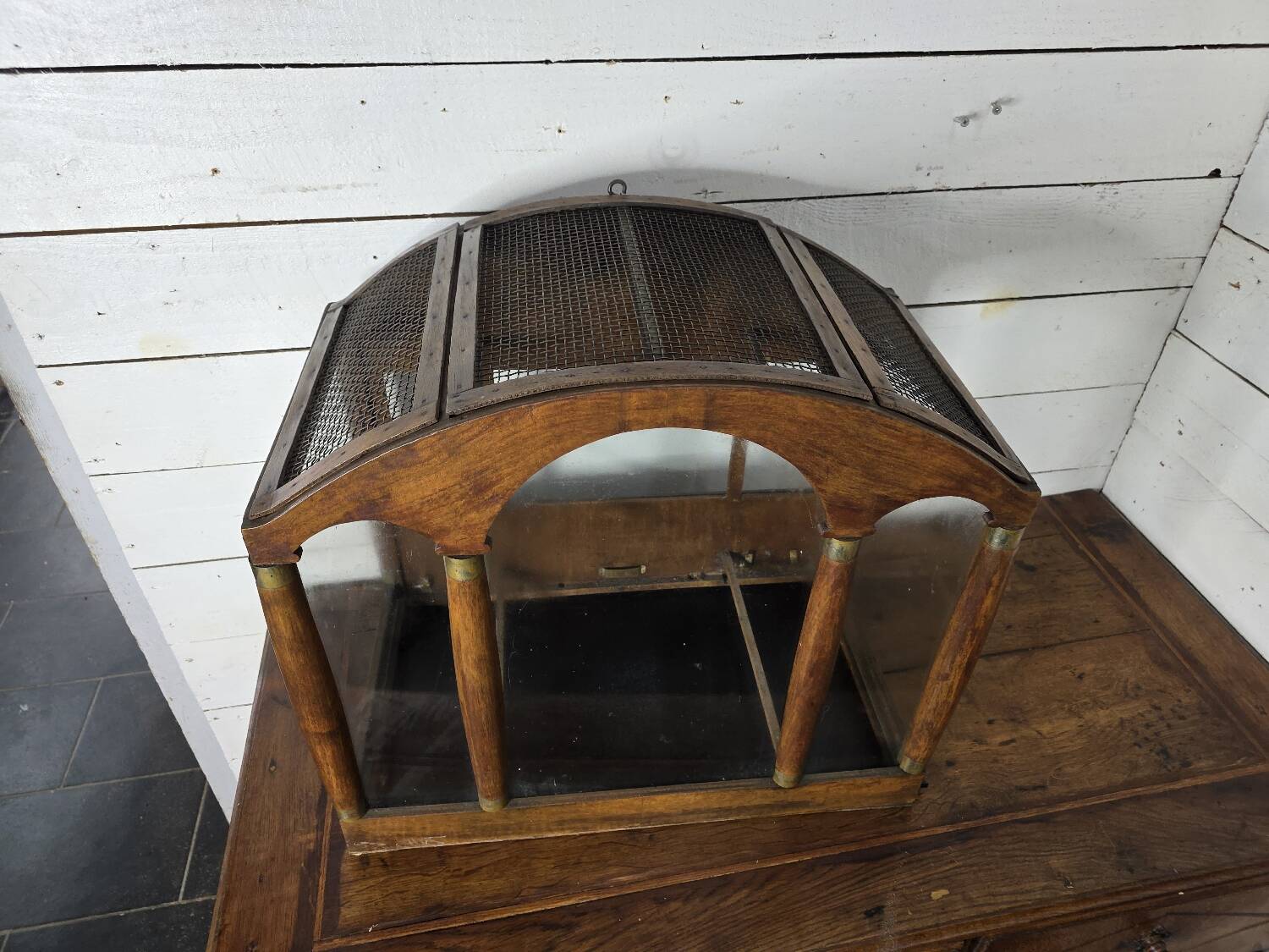 Empire style mahogany birdcage