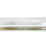 Industrial french polished aluminium hanging tube light, 1970s
