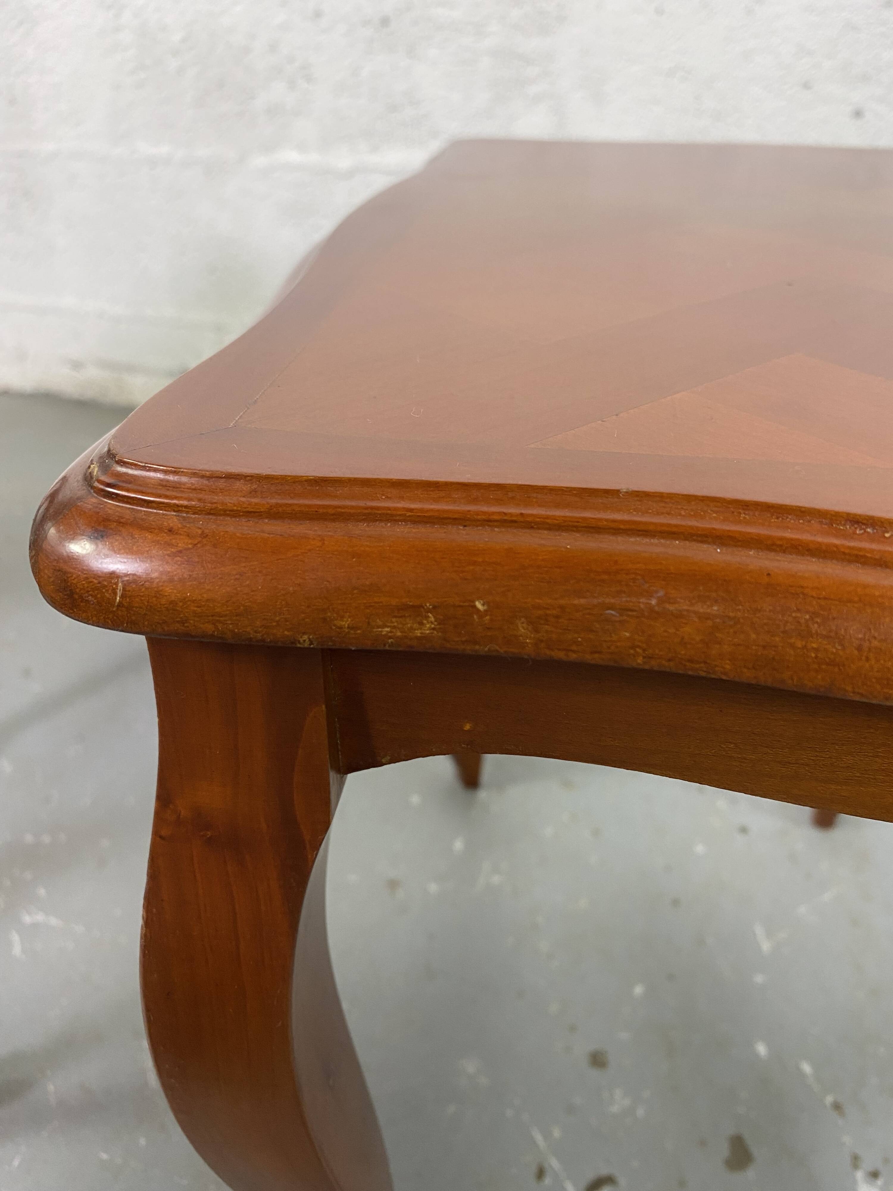 Vintage Louis XV style nesting tables in cherry wood