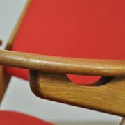 Classic Danish vintage scissor armchair by Arne Hovmand Olsen in OAK, 1960