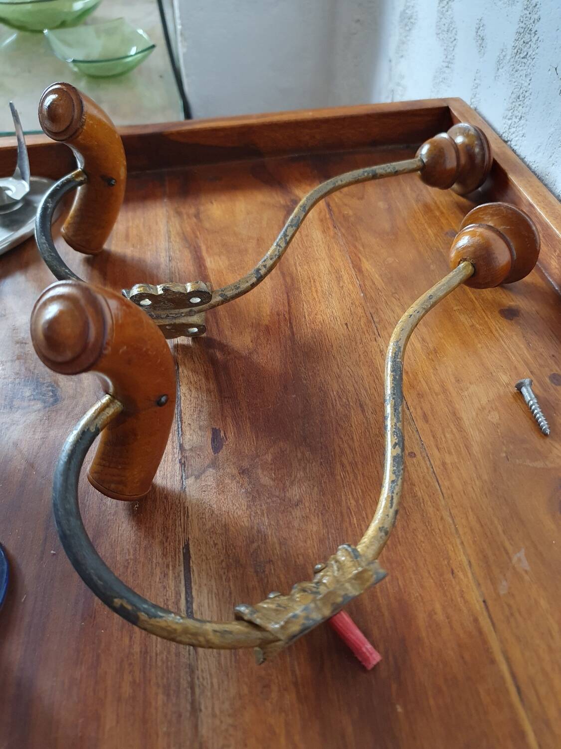 2 coat racks - wall hooks (wood and metal)