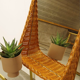 Vintage rattan mirror with storage shelf