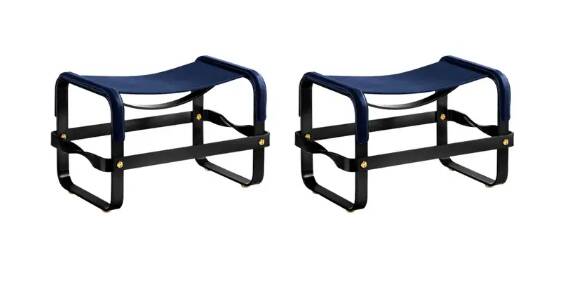 Blue Wanderlust footrest pair with black steel.