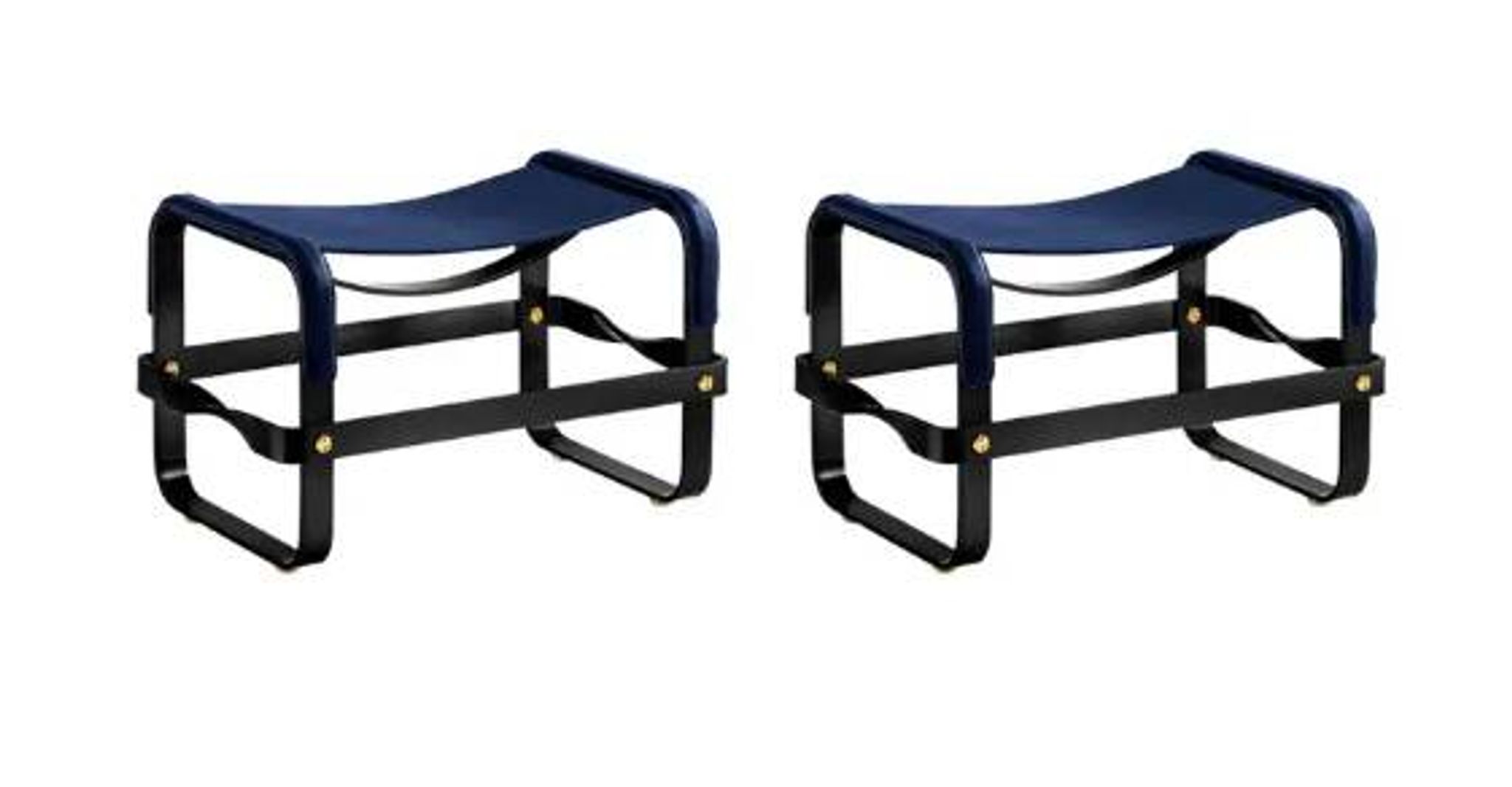 Blue Wanderlust footrest pair with black steel.