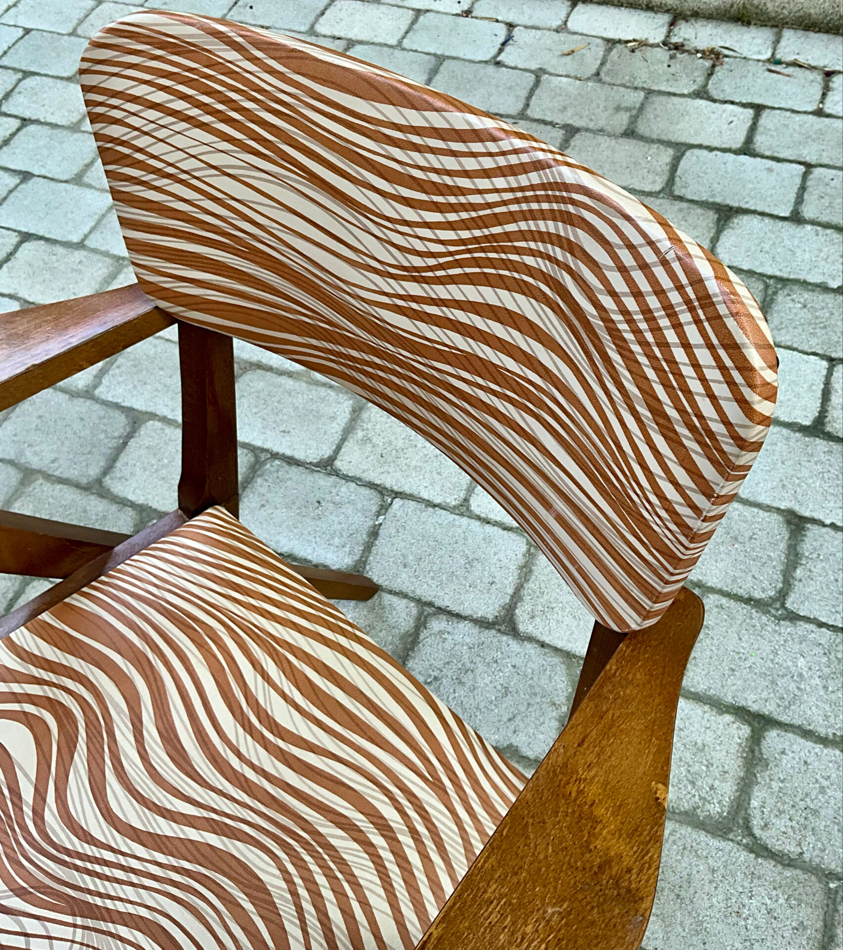 Pair of vintage armchairs in solid wood, 1960s