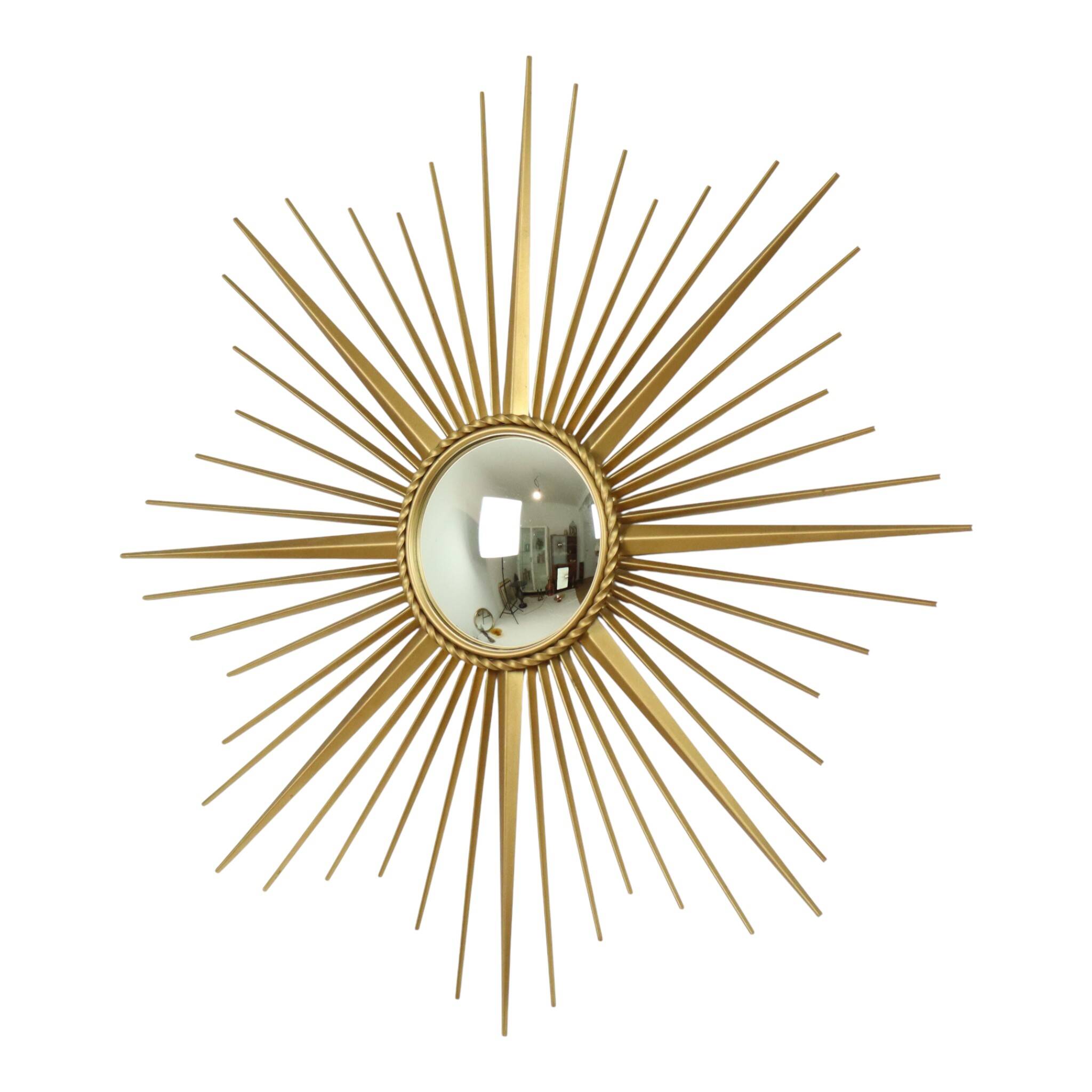 Large Vintage Sun Mirror Chaty Vallauris France 86cm