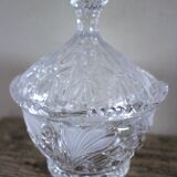 Cut glass vintage leaf design sweet jar