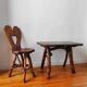 Vintage brutalist table and chair