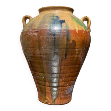 Ancient terracotta pottery jar from the 1920s.