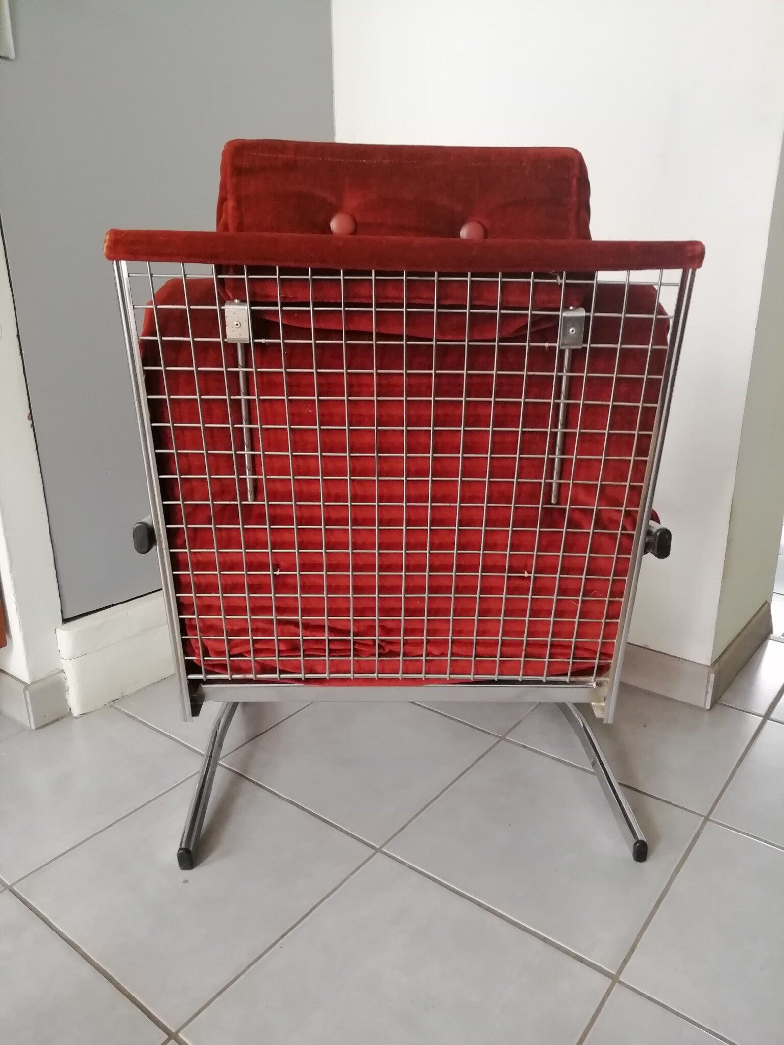 70s velvet armchair
