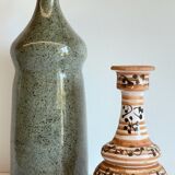 Duo VASES Ceramic sandstone Vintage craft