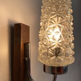 Wooden and glass wall light from the 60s-70s