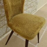 1950s compass foot sheepskin chair covered in sheepskin fabric