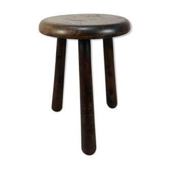 Tripod stool feet club, wood