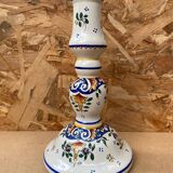 Old candle holder r. delarue rouen decor white ceramic painted vintage