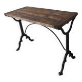 Bistro table/wooden top with cast iron legs