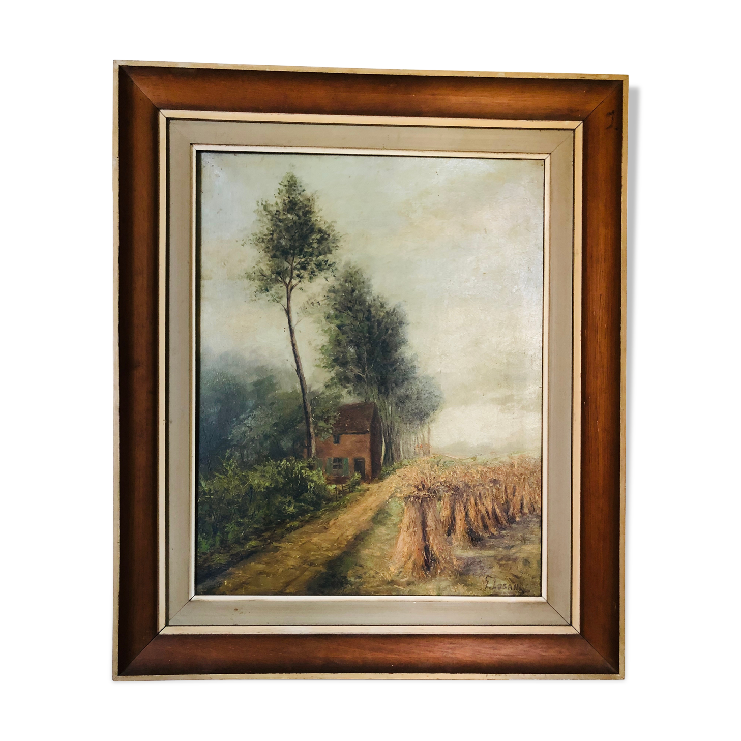 Oil on canvas: The sheaves of wheat