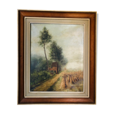 Oil on canvas: The sheaves of wheat