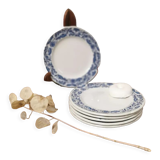 6 assiettes à dessert en porcelaine Pyroblan