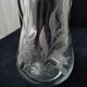 Blown glass water jug, engraved floral decoration 2.2 l