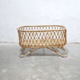 Vintage rattan cradle
