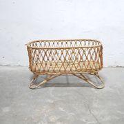 Vintage rattan cradle