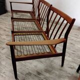 Vintage Scandinavian bench and armchairs for Glostrup 1960