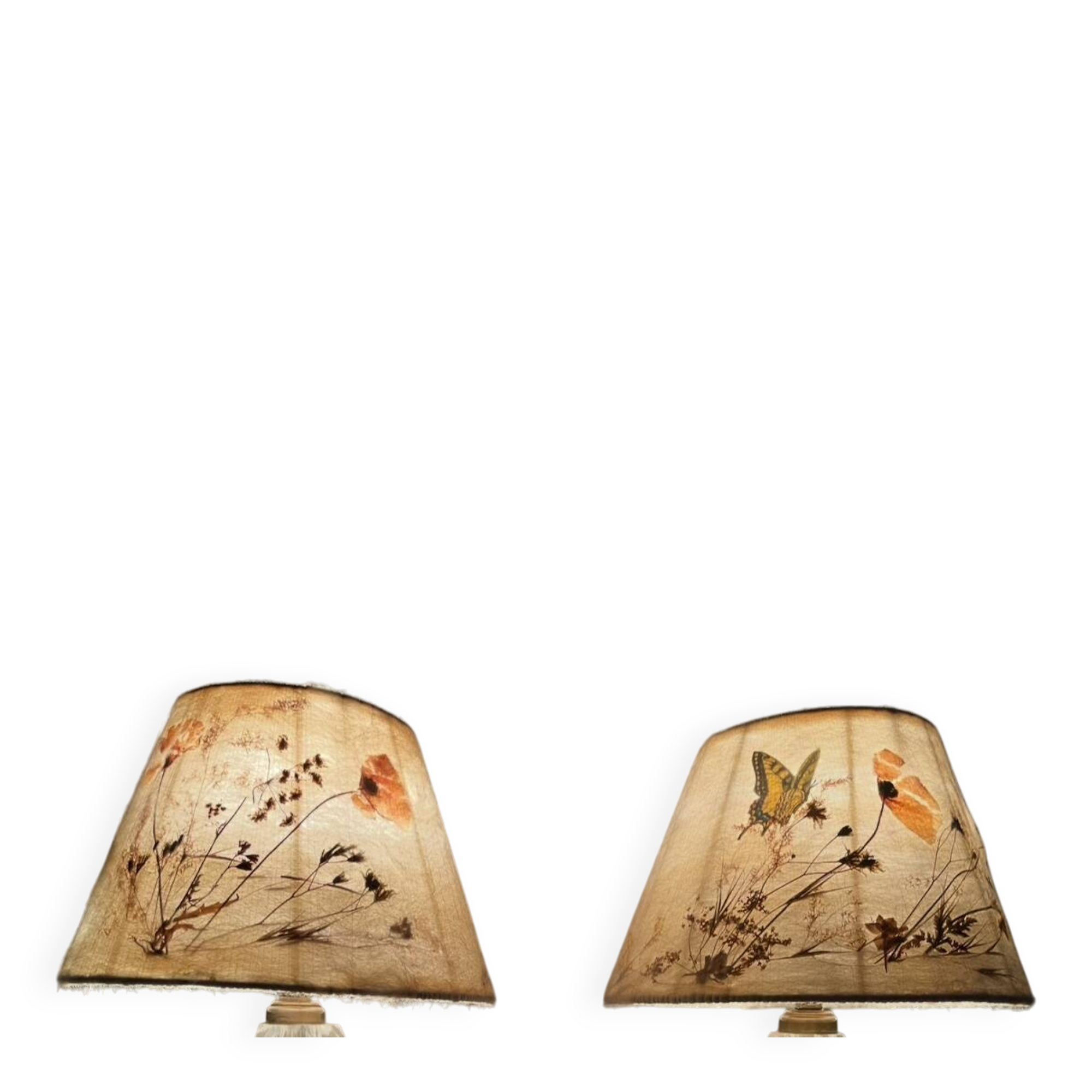 Paire d’abats- jour artisanale vintage