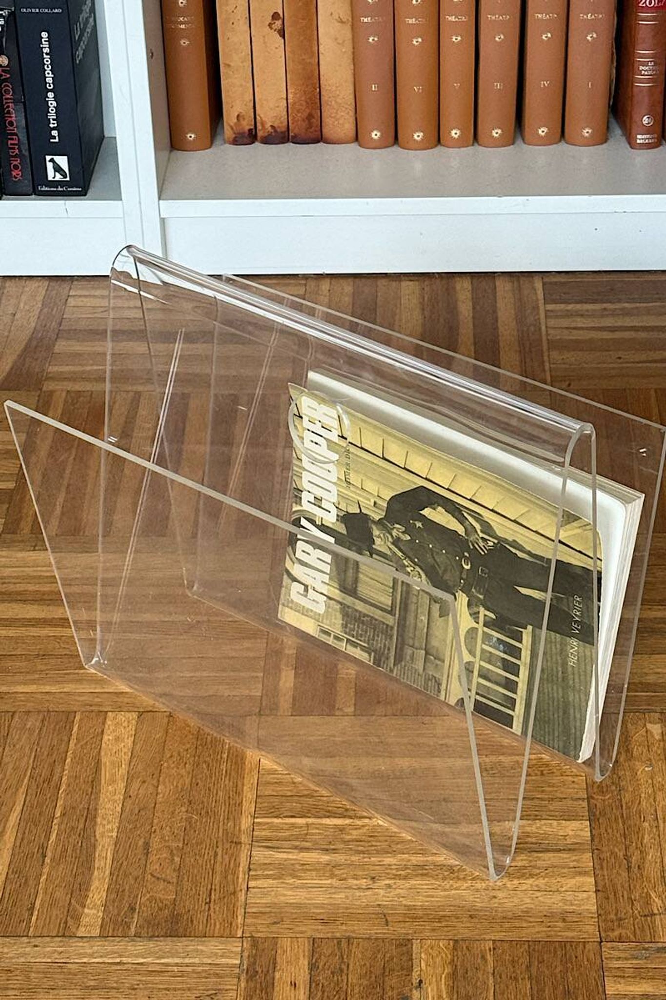 Vintage plexiglass magazine rack