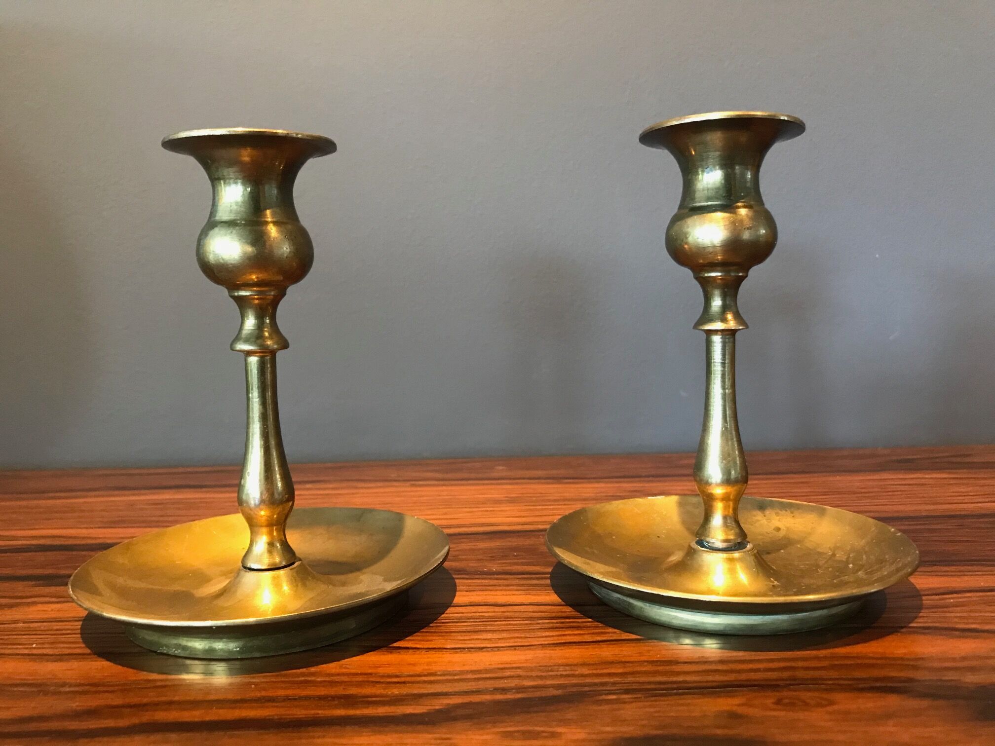 Pair of brass candlesticks