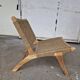 Pair of armchairs low solid wood and braided rope