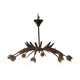 Sputnik chandelier 8 lights copper, teak & brass, Italy 1960s