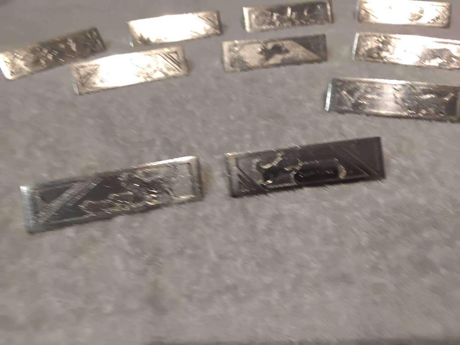 10 silver-plated metal knife and card holders, art deco style, Rabier