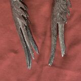 Pair of decorative silver metal pheasants