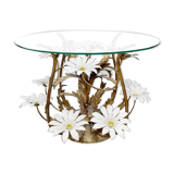 Hollywood Regency 'Flowers' Brass Coffee Table