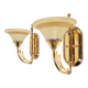 Art Nouveau Regency Brass Wall Lamps by Bejorama Lighting, Spain, 1970s, Set of 2