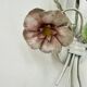 Set of 2 Italian tole painted floral and leaf wall lamp sconces, 1970s