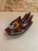Old vallauris hand shaped brown ceramic pocket tray vintage decoration