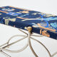 Brass jacquard steel curule bench from Maison Jansen circa 1960