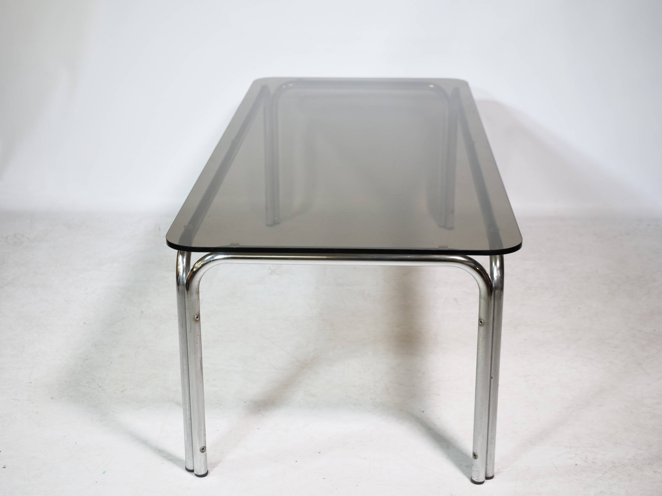 Mid-Century Design Chrome and Smoked Glass Coffee Table, 1970s