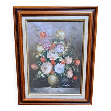 Framed and signed painting by Edmon Sanders