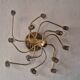 Mid century modern 3-level brass spiral brass chandelier, 1960s